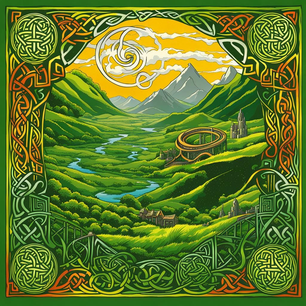 Colorful Celtic Futur Landscape