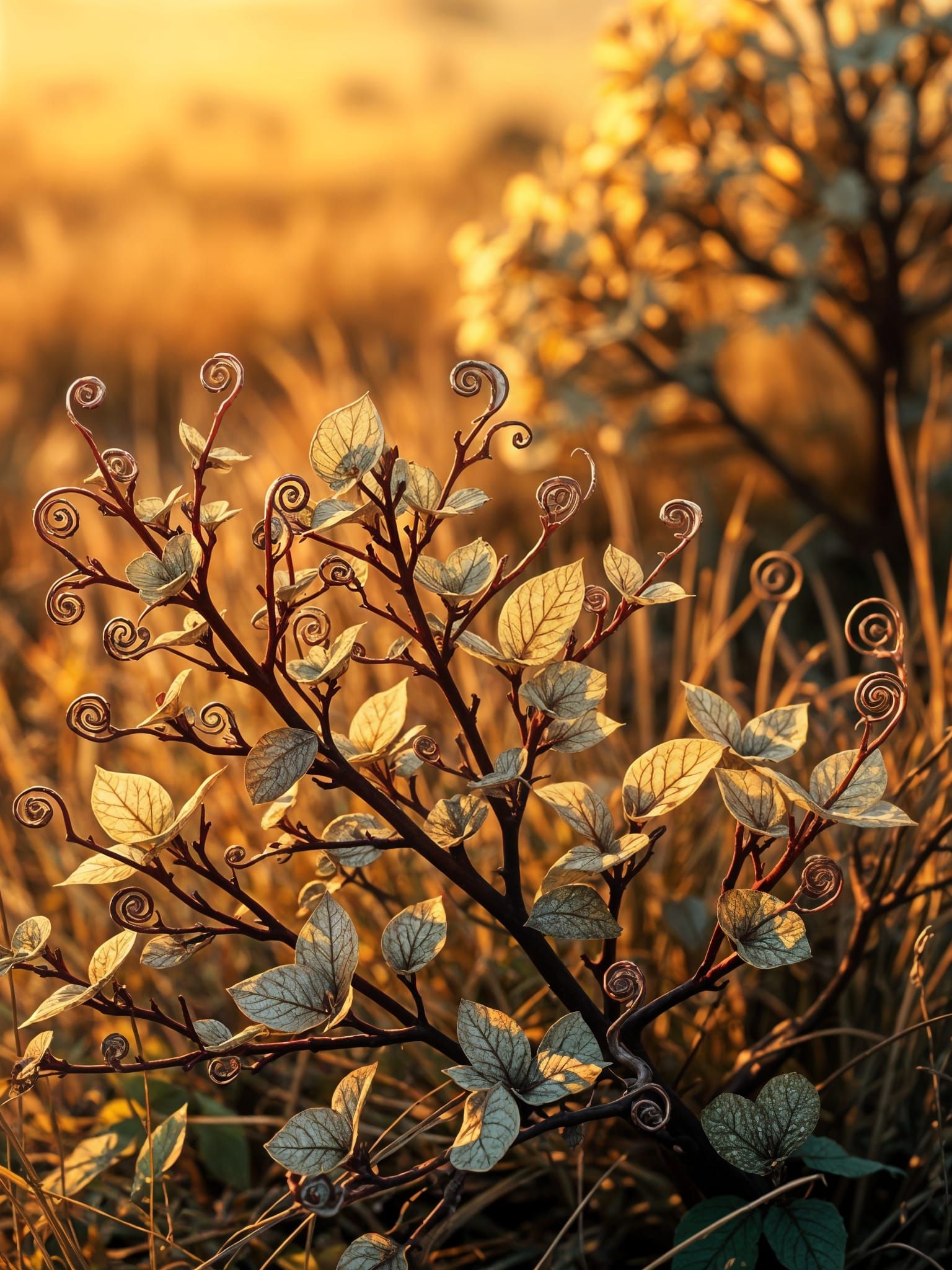 Hyperrealistic Shrubs in Unconventional African Grasslands