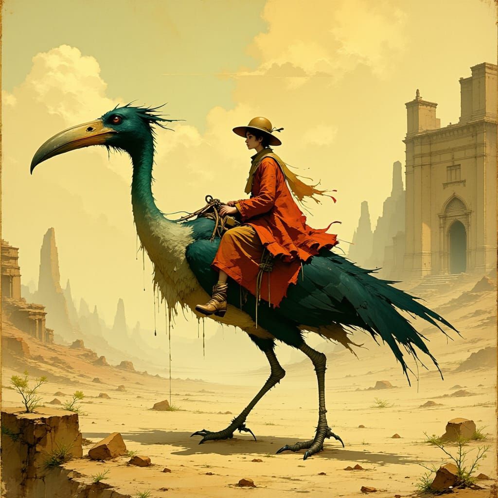 <lora:Akimora:1.0> A fantastical scene of a 19th-century exp...