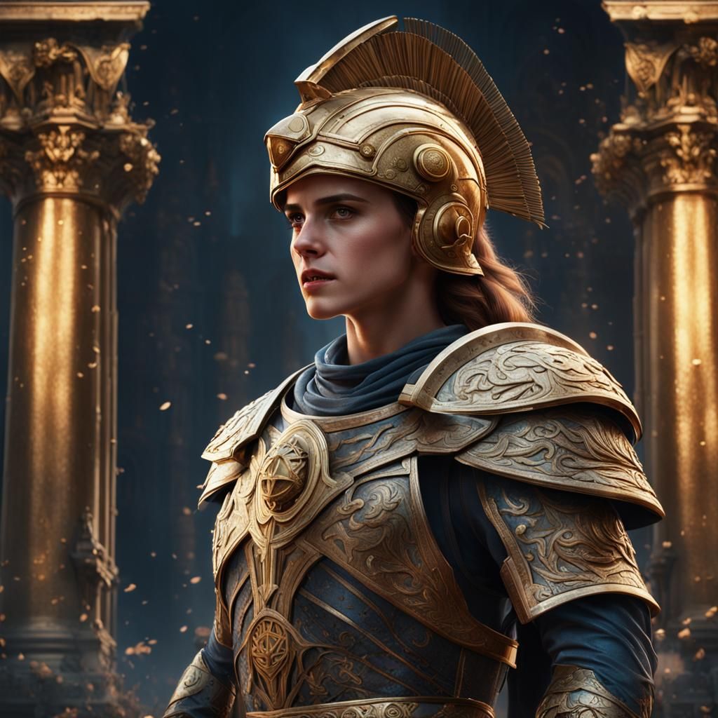 Athena with Corinthian Helmet, Digital Matte Painting