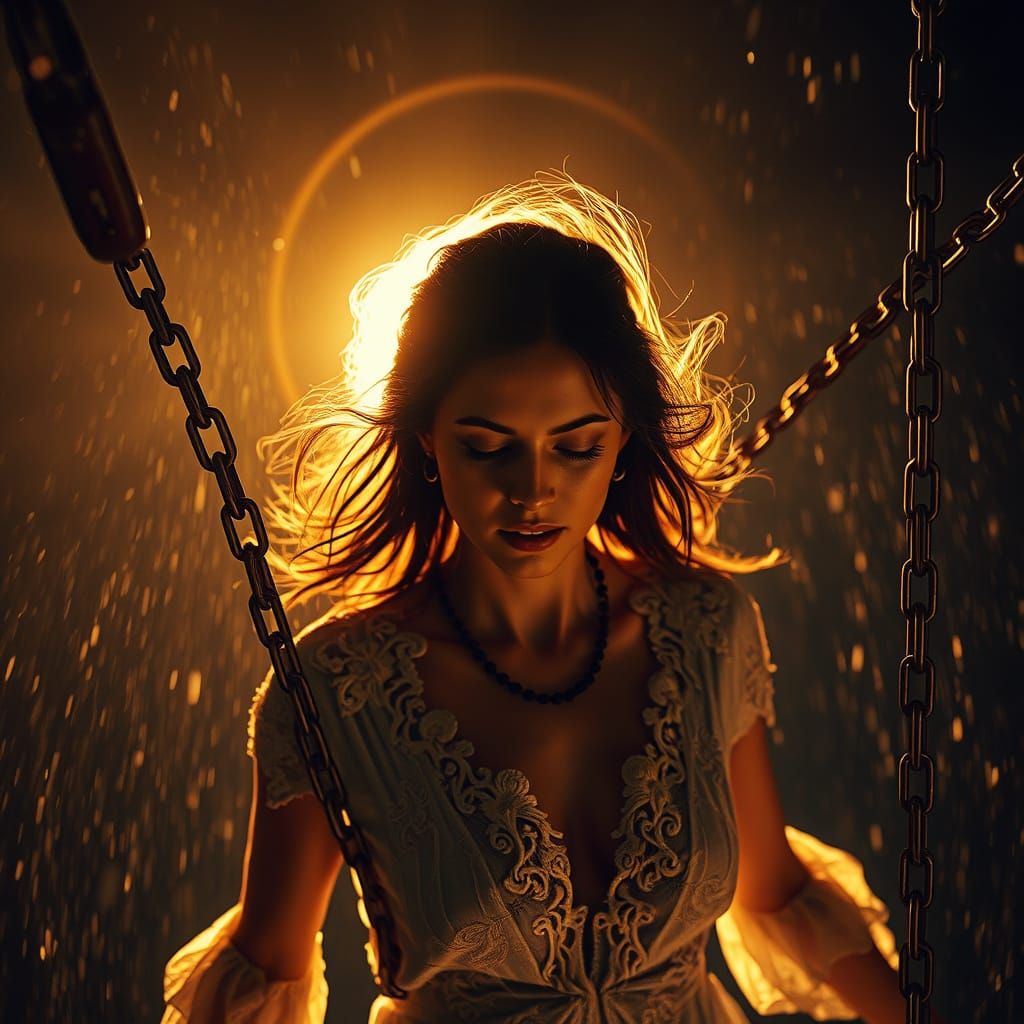 Ethereal Freedom in Warm Golden Light