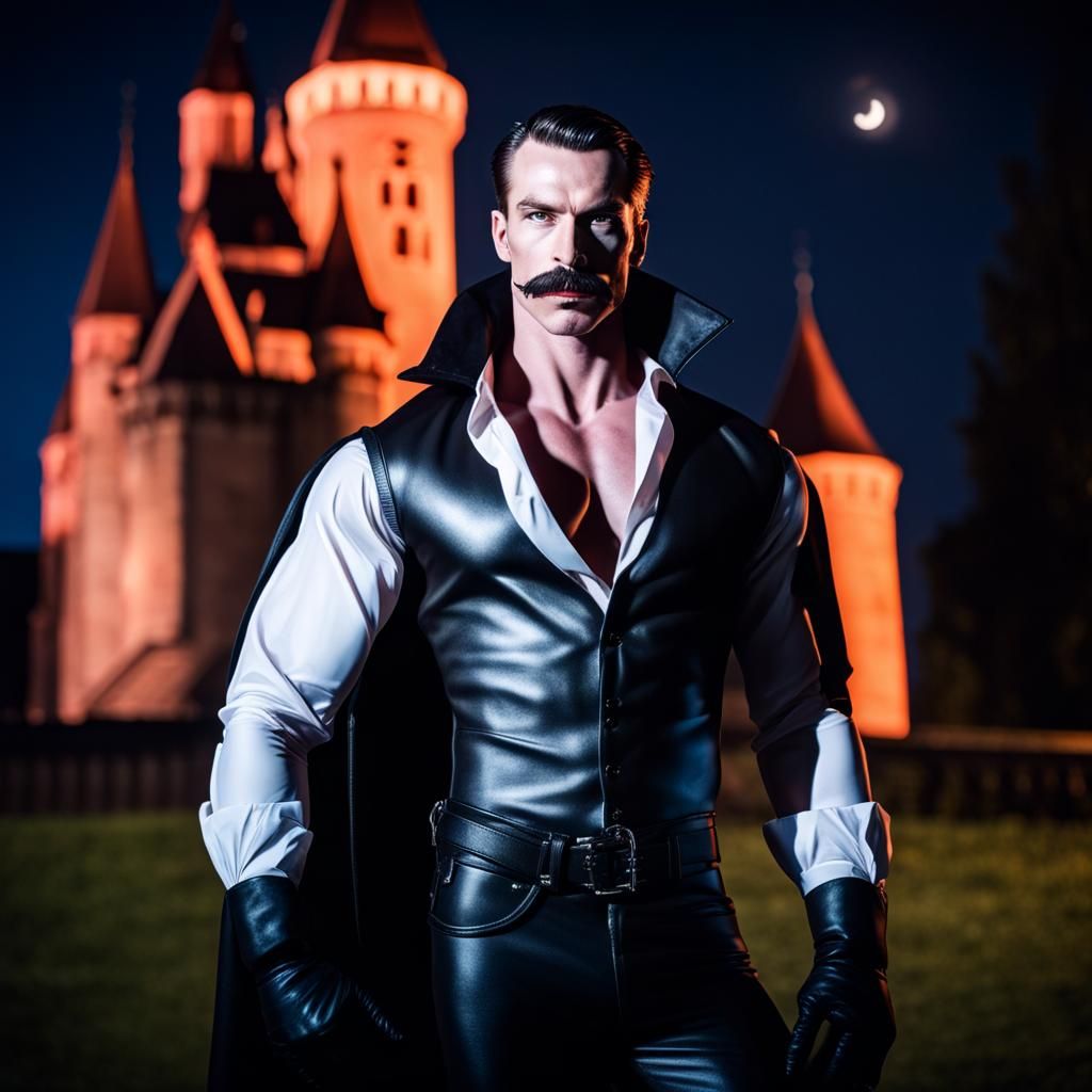 Muscular Vampire with a Tom of Finland Aesthetic