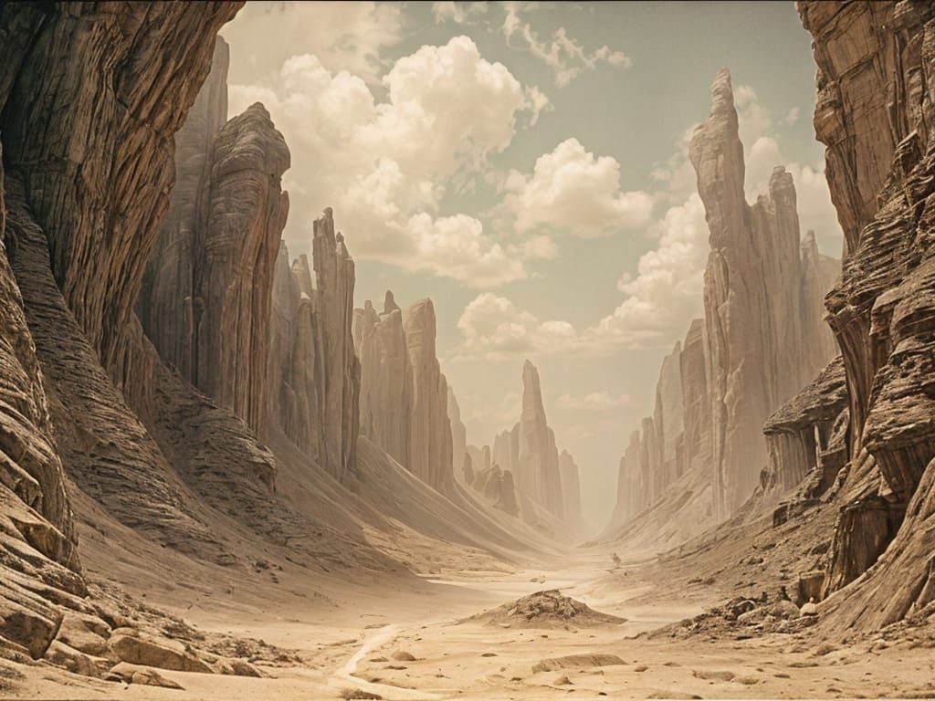 Vintage Film Style Desolate Landscape with Dunes