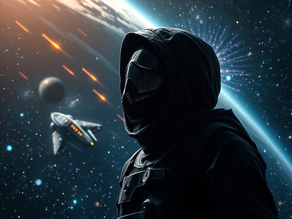 Astronaut in Futuristic Spaceship Amidst Celestial Wonders