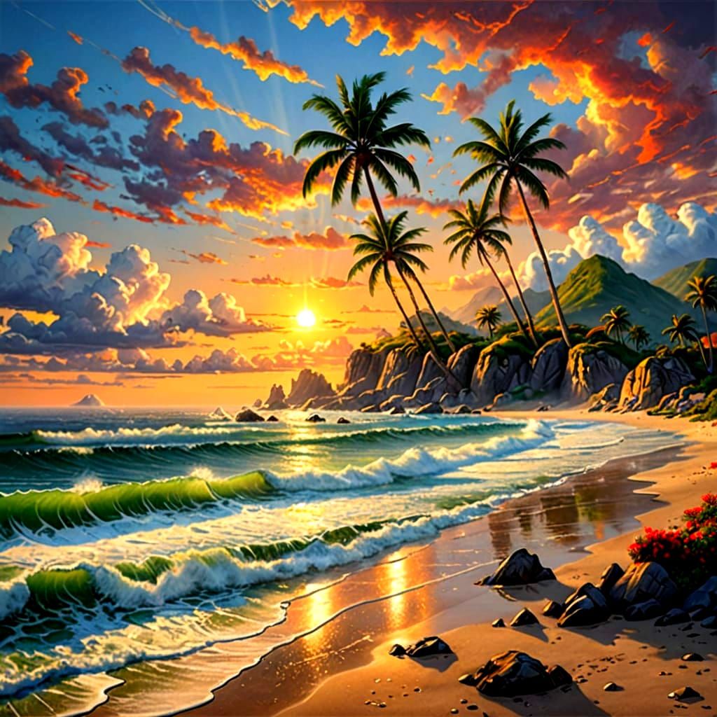 Sunset over the ocean