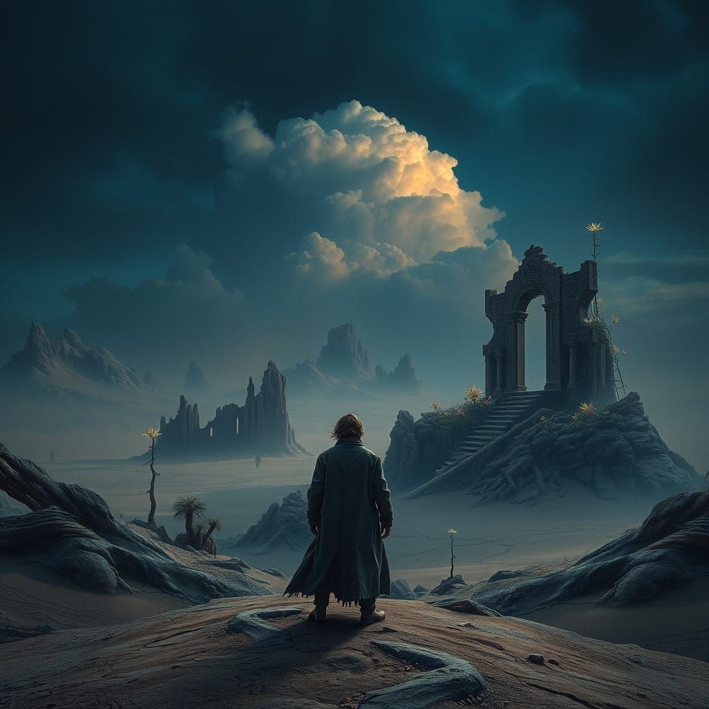 Weathered Figure at the Edge of the Mojave Wastes