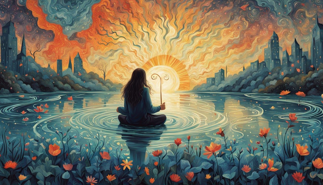 Dreamlike Stormy Weather in Ethereal Cyberpunk Style