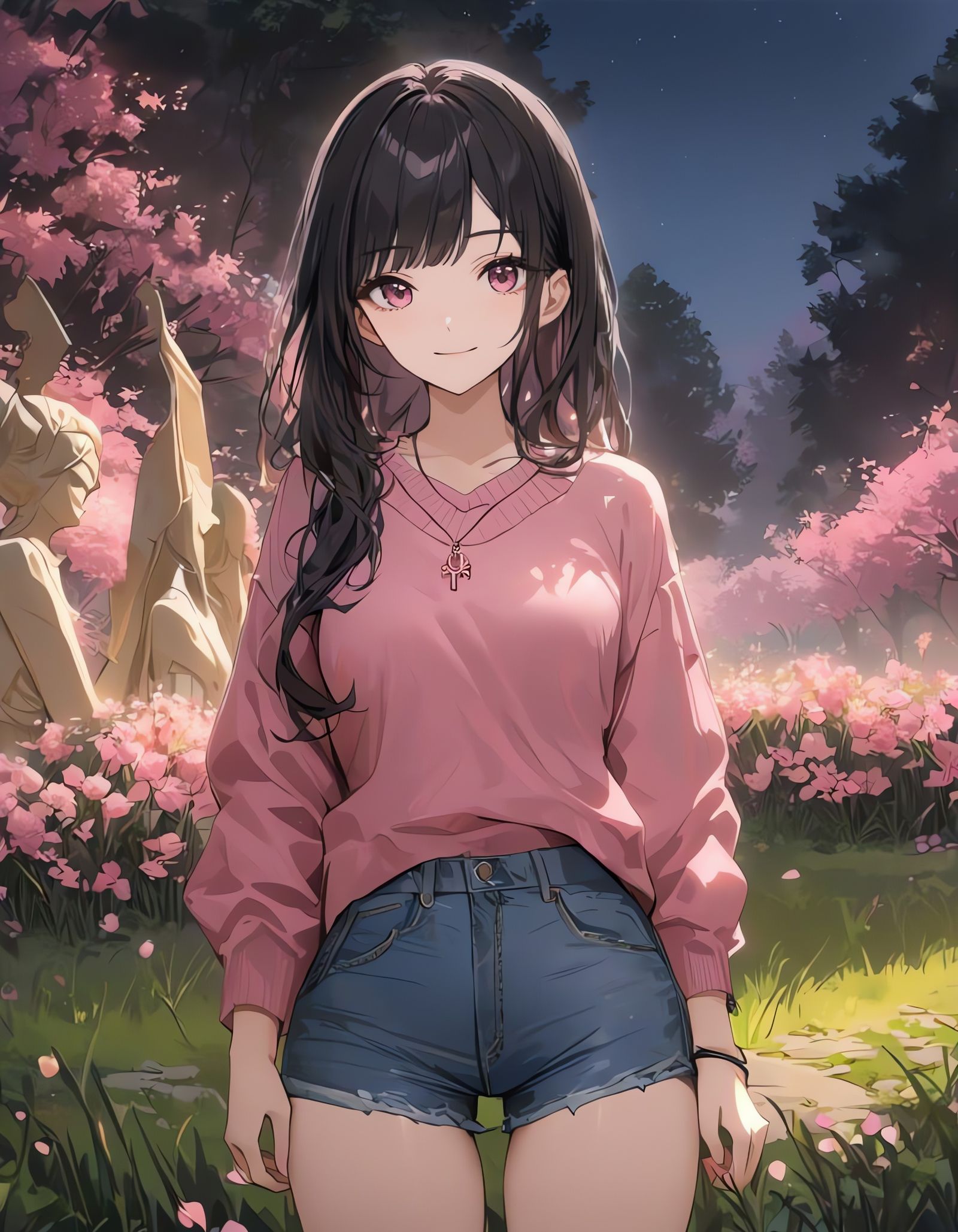 Enchanting Cowboy Girl Under Starry Night Sky