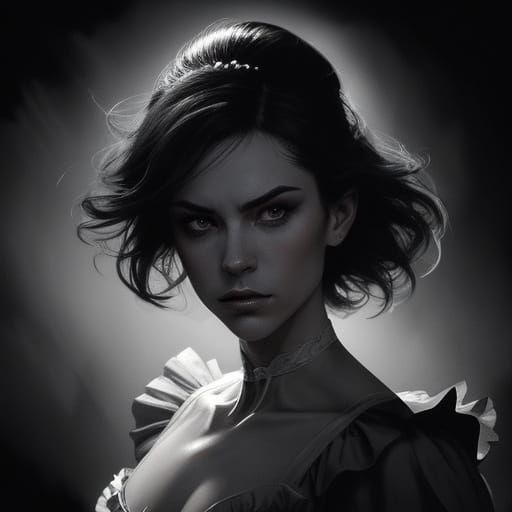 Enigmatic Ballerina in Dark Academia Style