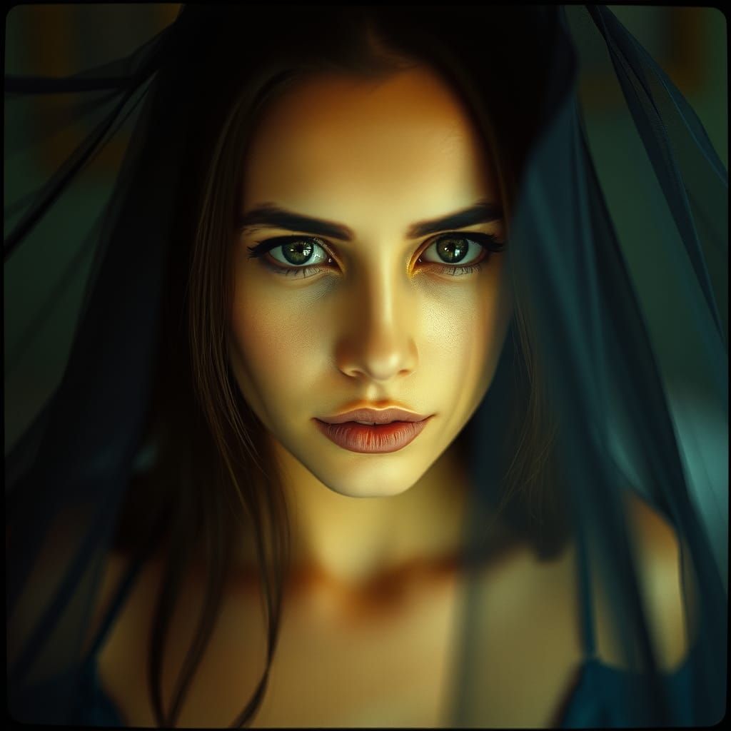 Horror Mirror Reflection in Cinematic Style