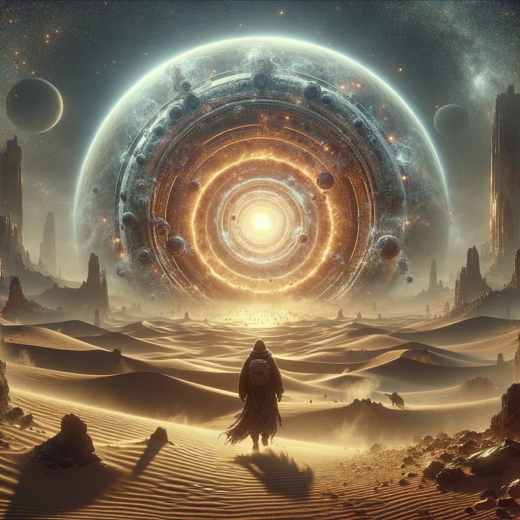 Lost Soul Enters Dimensional Portal in Barren Desert