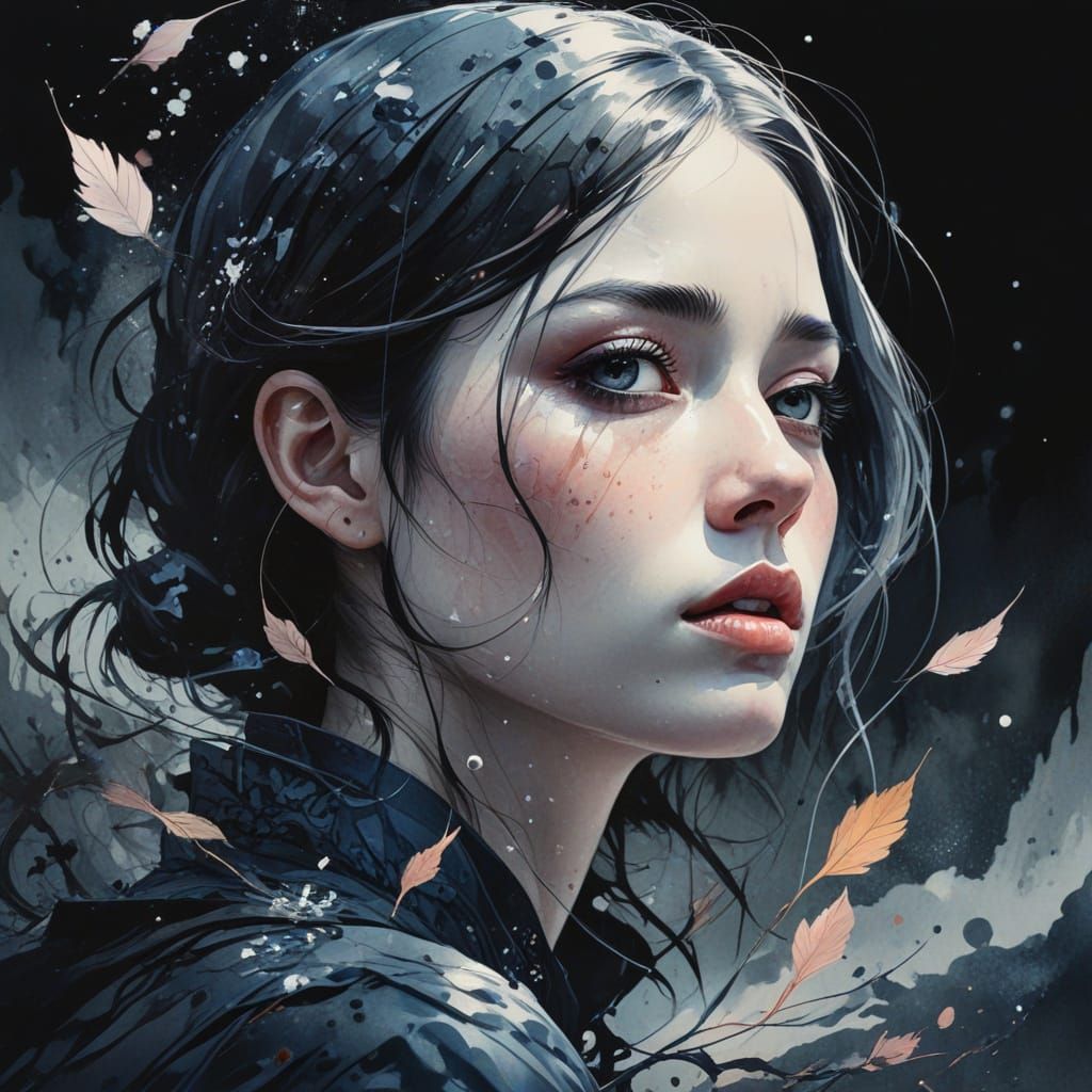 Ethereal Epic Battle in Dark Fantasy Landscape