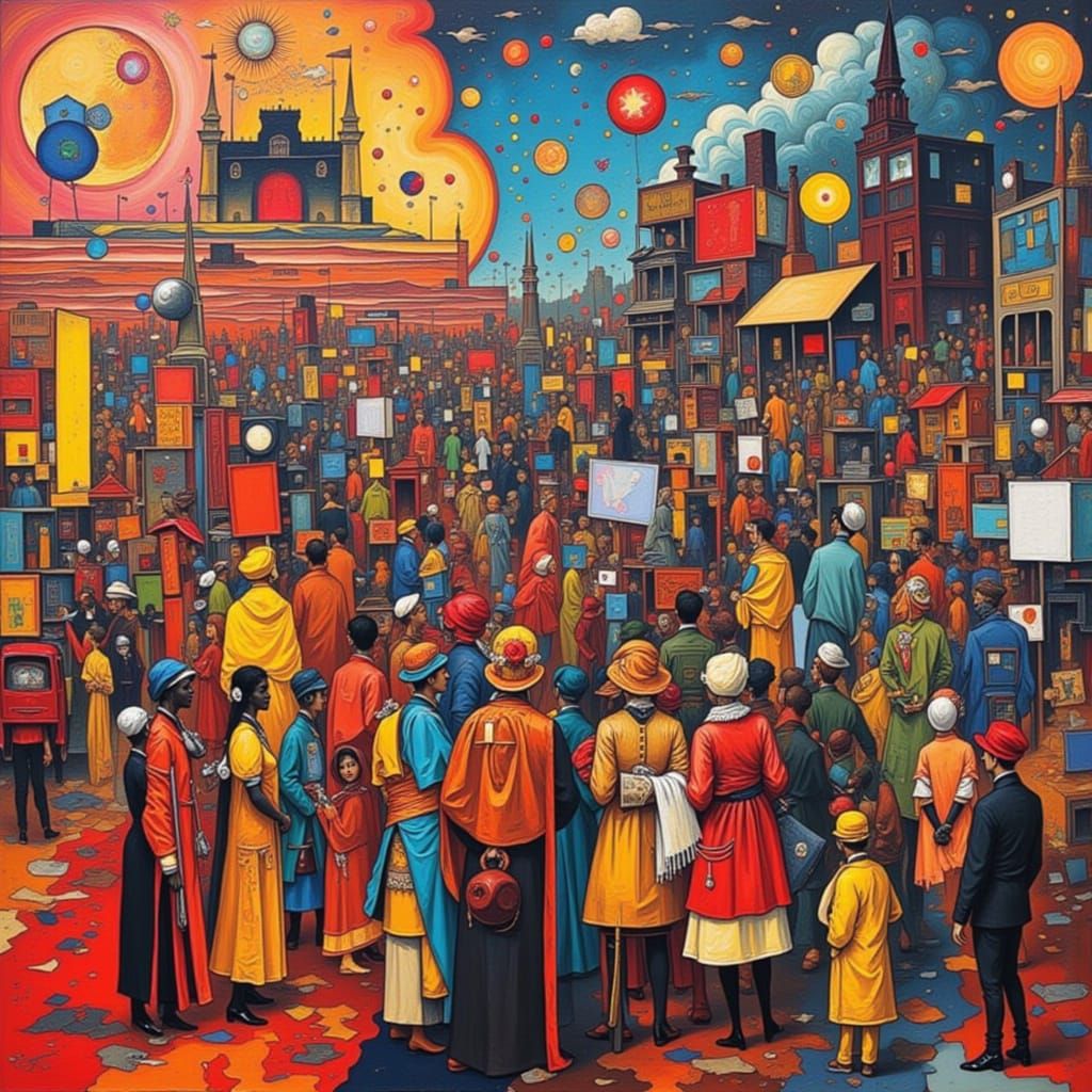 Abstract Portrait in Impasto Style