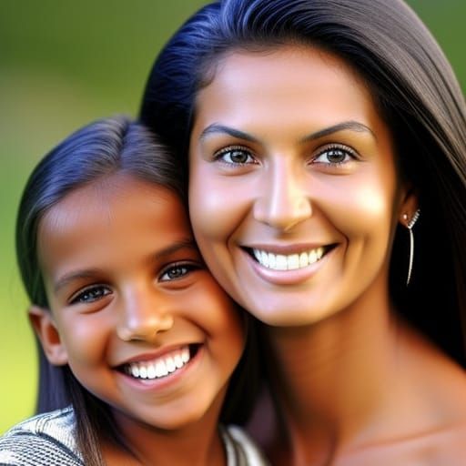 Portrait of a Brazilian Woman and Daughter
