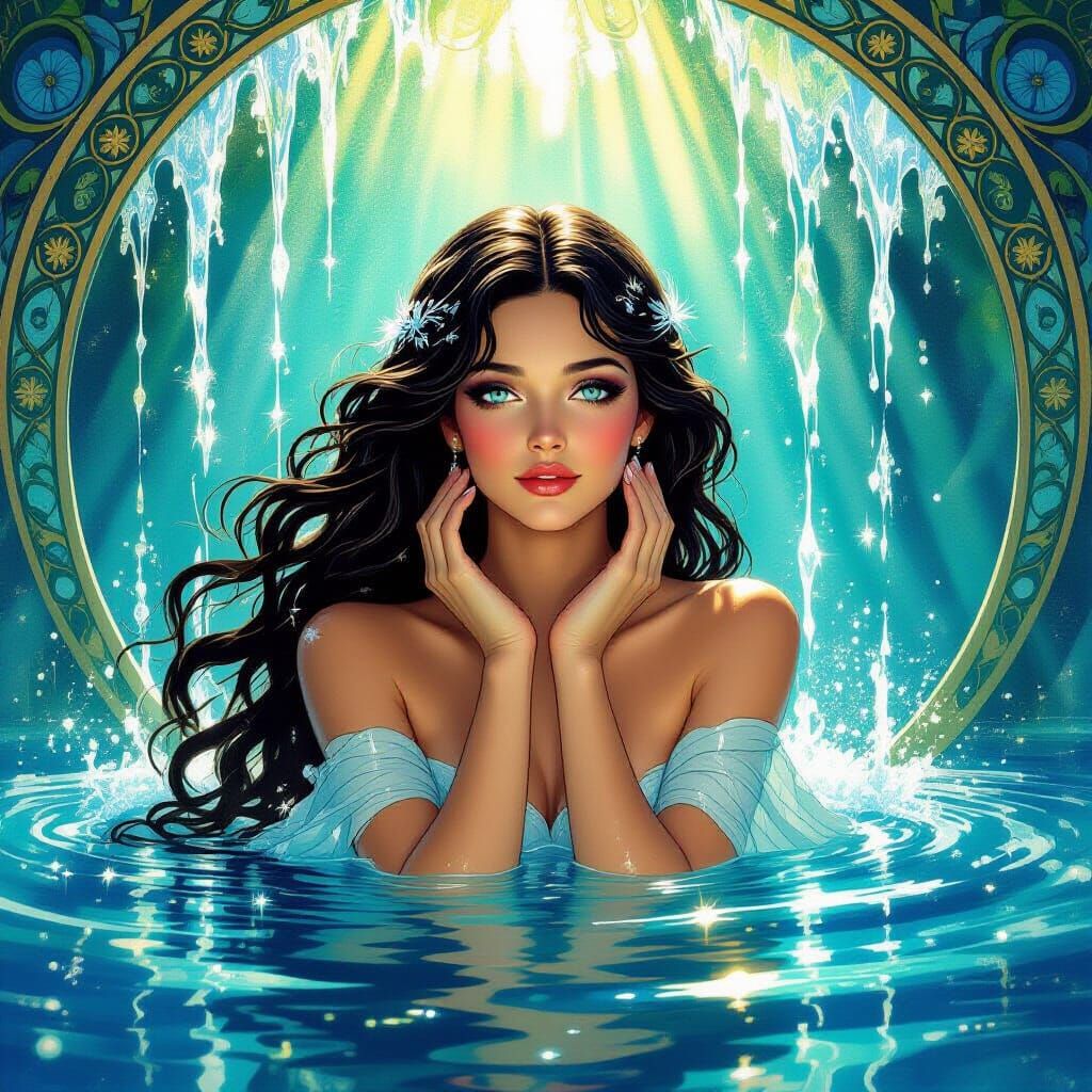 Ocean Goddess Bathes in Luminous Fountain of Youth