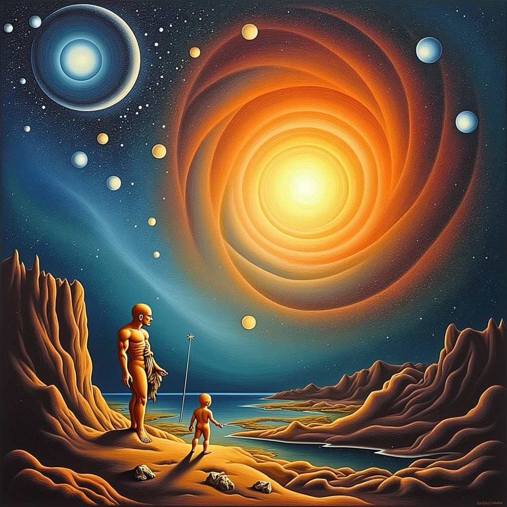 Abstract Scientific Disciplines Merged into Surreal Image