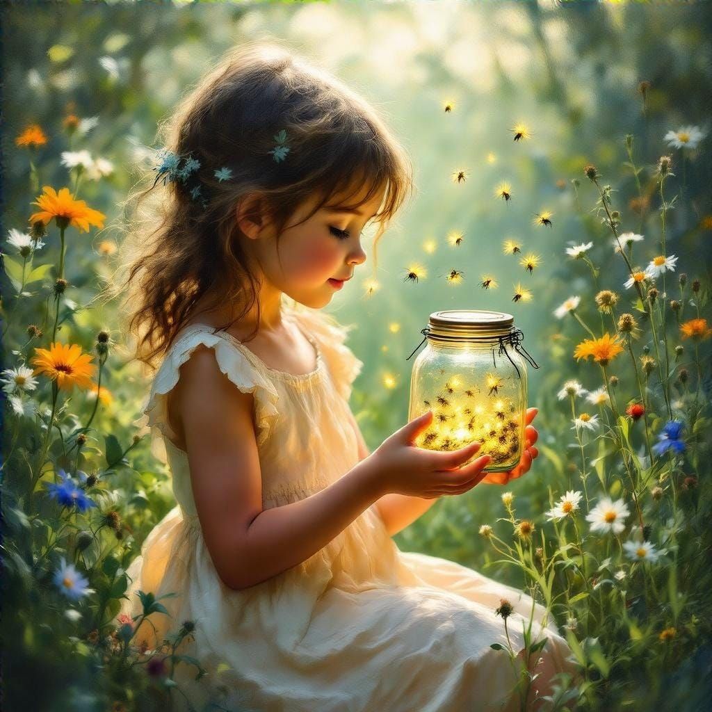 Gentle Firefly Whisperer in a Summer Meadow
