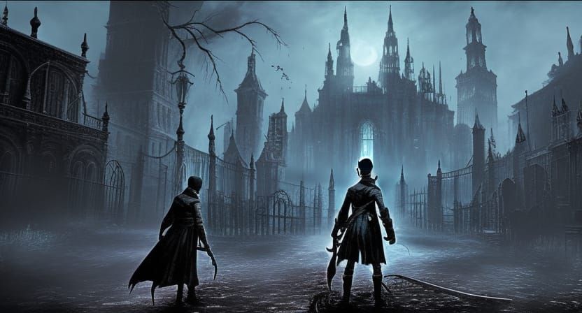Bloodborne-Inspired Gothic City Street