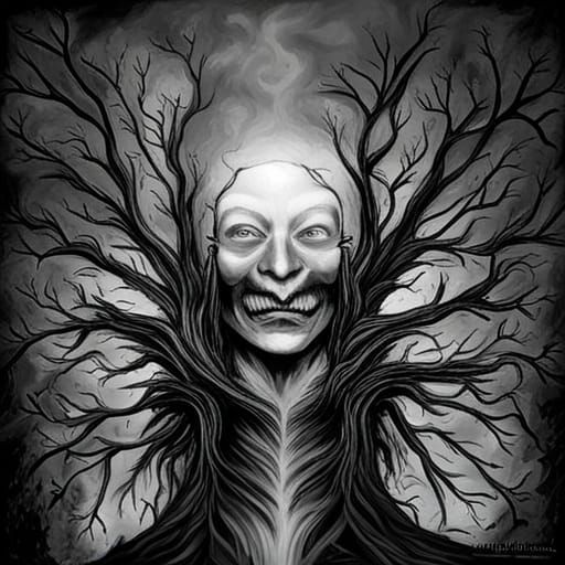 Sinister Plea: A Darkly Expressive Image