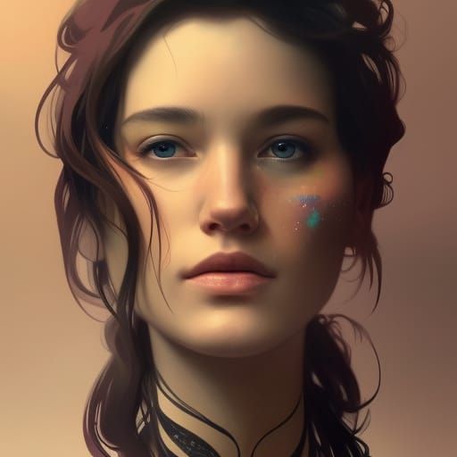 Hyperdetailed Portrait in Art Nouveau Style