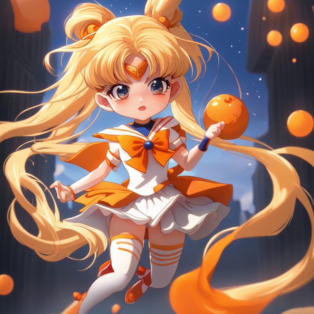 Sailor Venus Chibi: Detailed Matte Painting