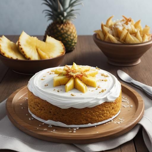 Mouthwatering Pineapple Cake Still Life Photography
