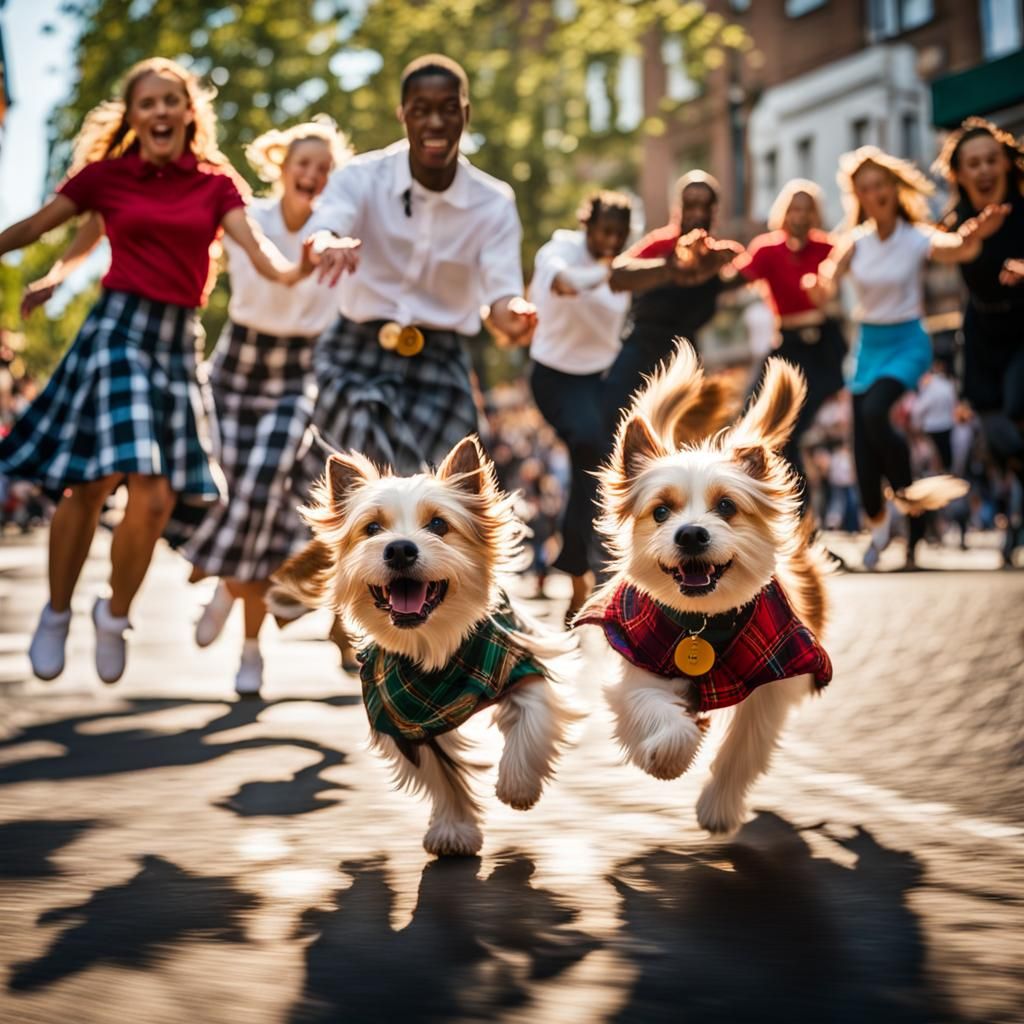 Dogs and Cats Dance-Off in Street Photography