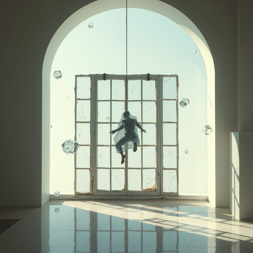 Ash in Mid-Air with Abstract Reflections