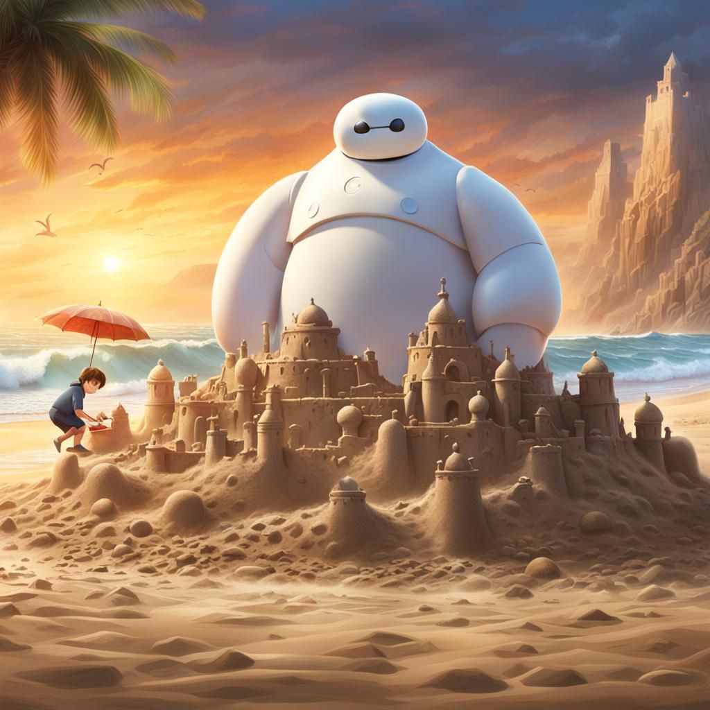 Baymax's Beach Day: A Digital Matte Painting