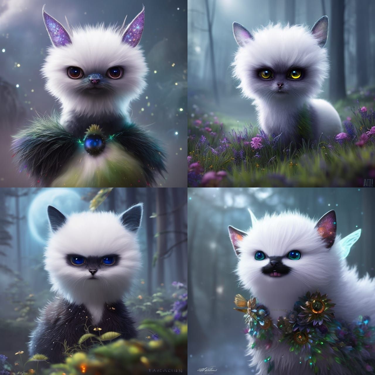 Snow-White Filigree Gremlin in Ethereal Armour