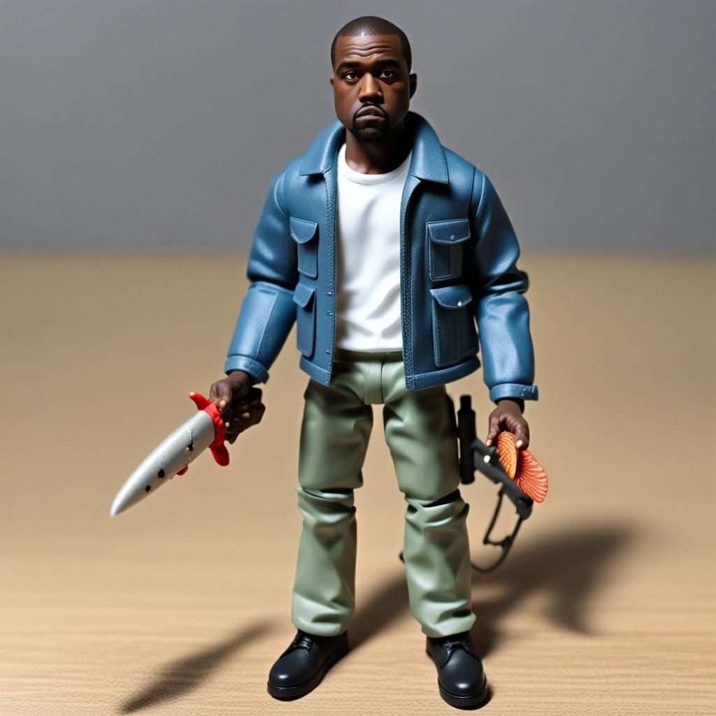 Kanye West Action Figure with Fish Stick Weapon