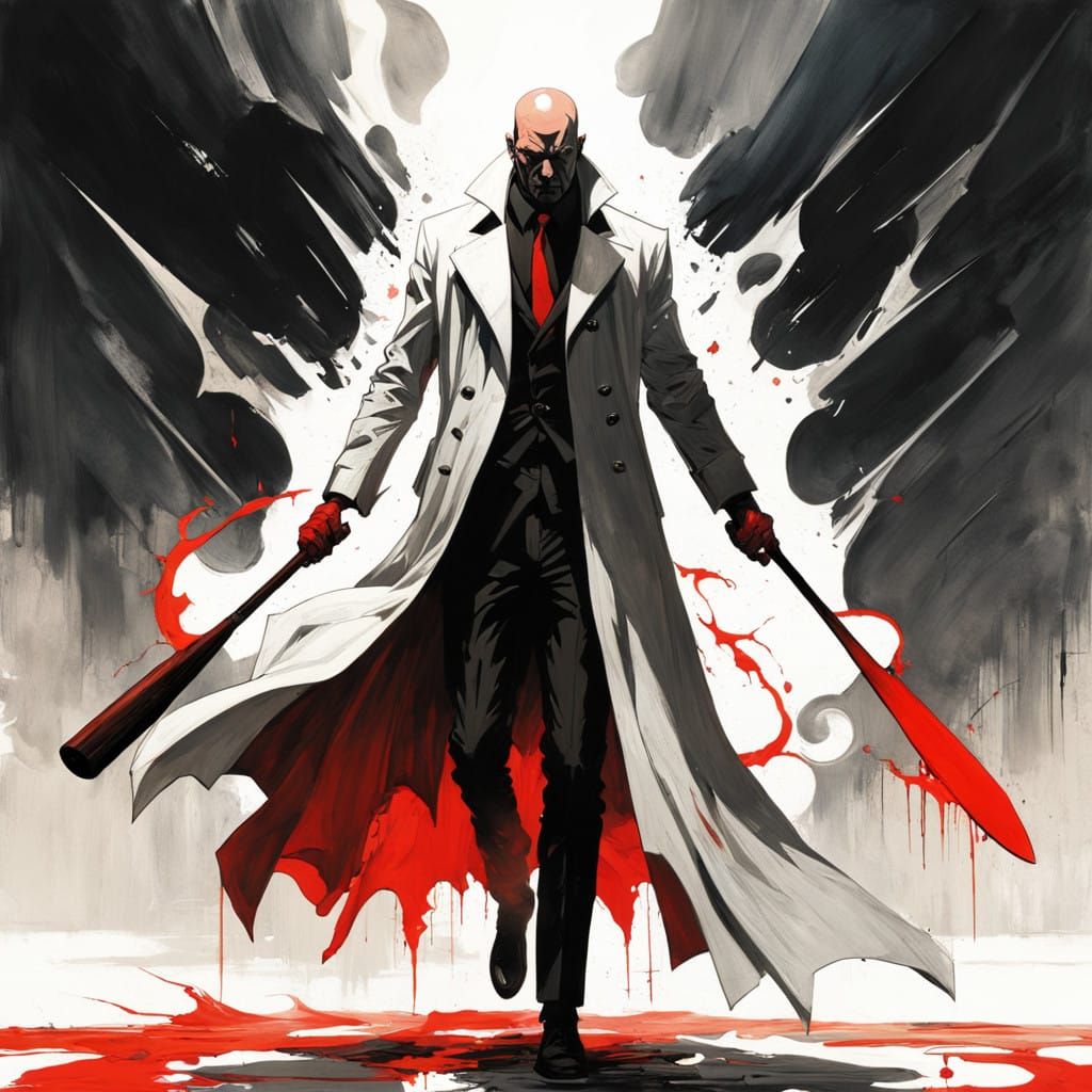 Dark Vigilante in Gritty Cyberpunk Style