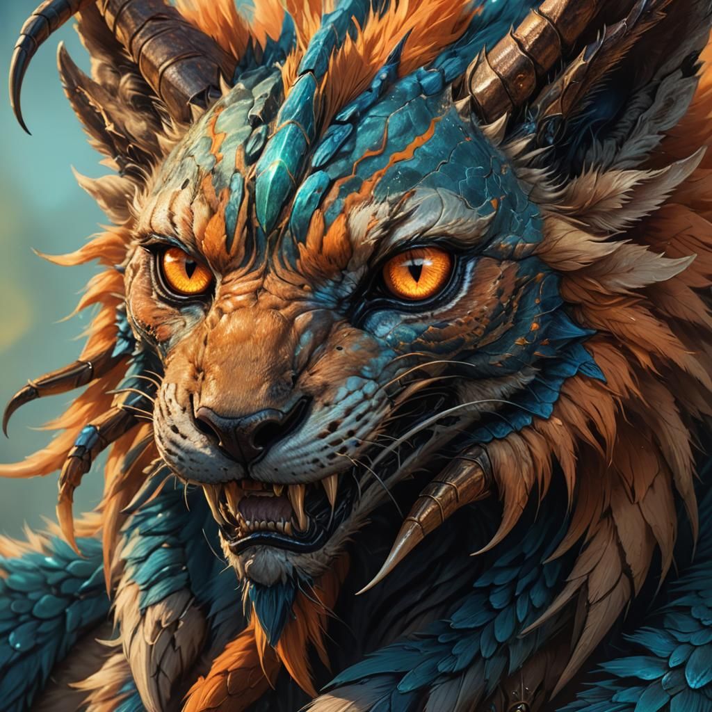 Half-Bobcat, Half-Scorpion Creature Concept Art