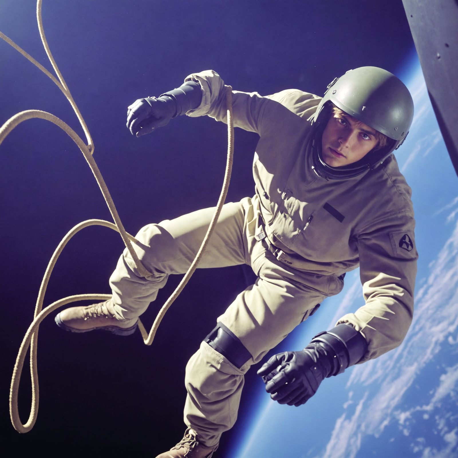 Stunning Cosmic Hero Embracing Planet Earth