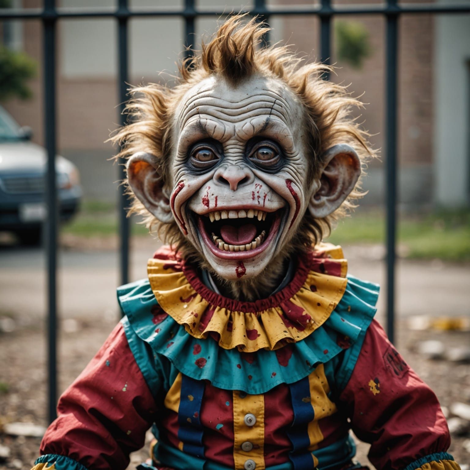 Creepy Clown Zombie Monkey Abandoned at the County Jail
