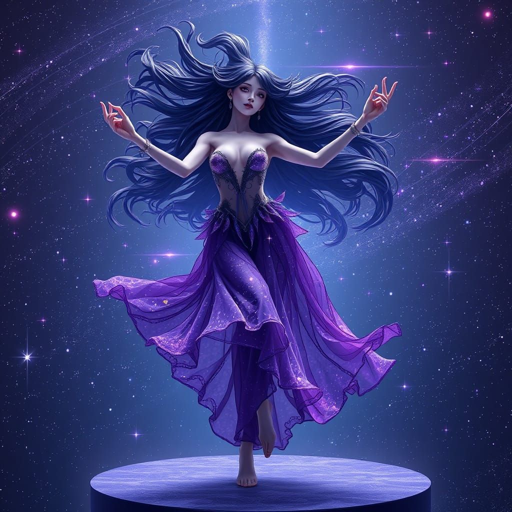 Ethereal Void Dancer in Starry Infinity
