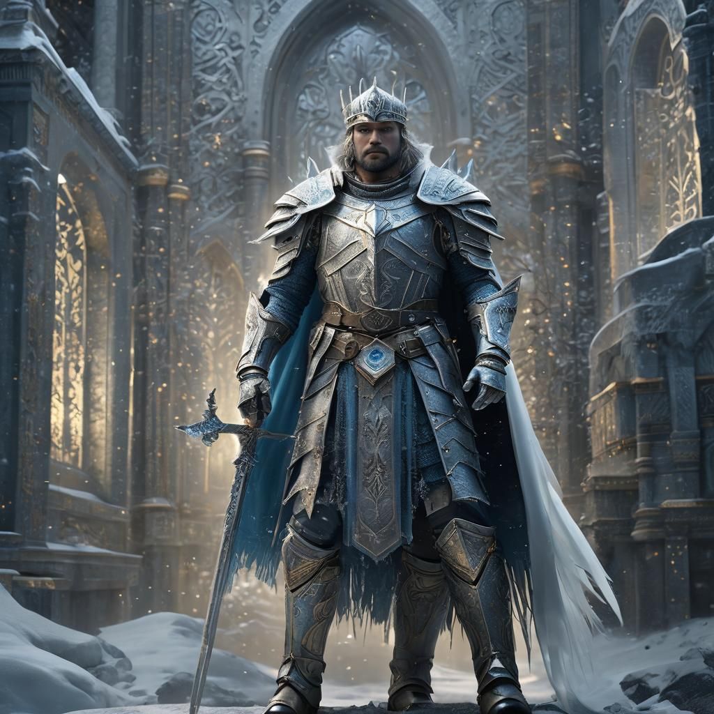 Regal Ice Knight in Gleaming Armor