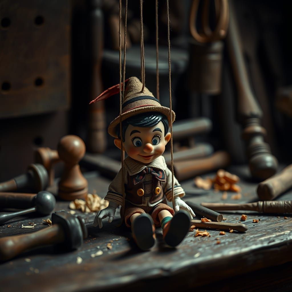 Pinocchio on strings