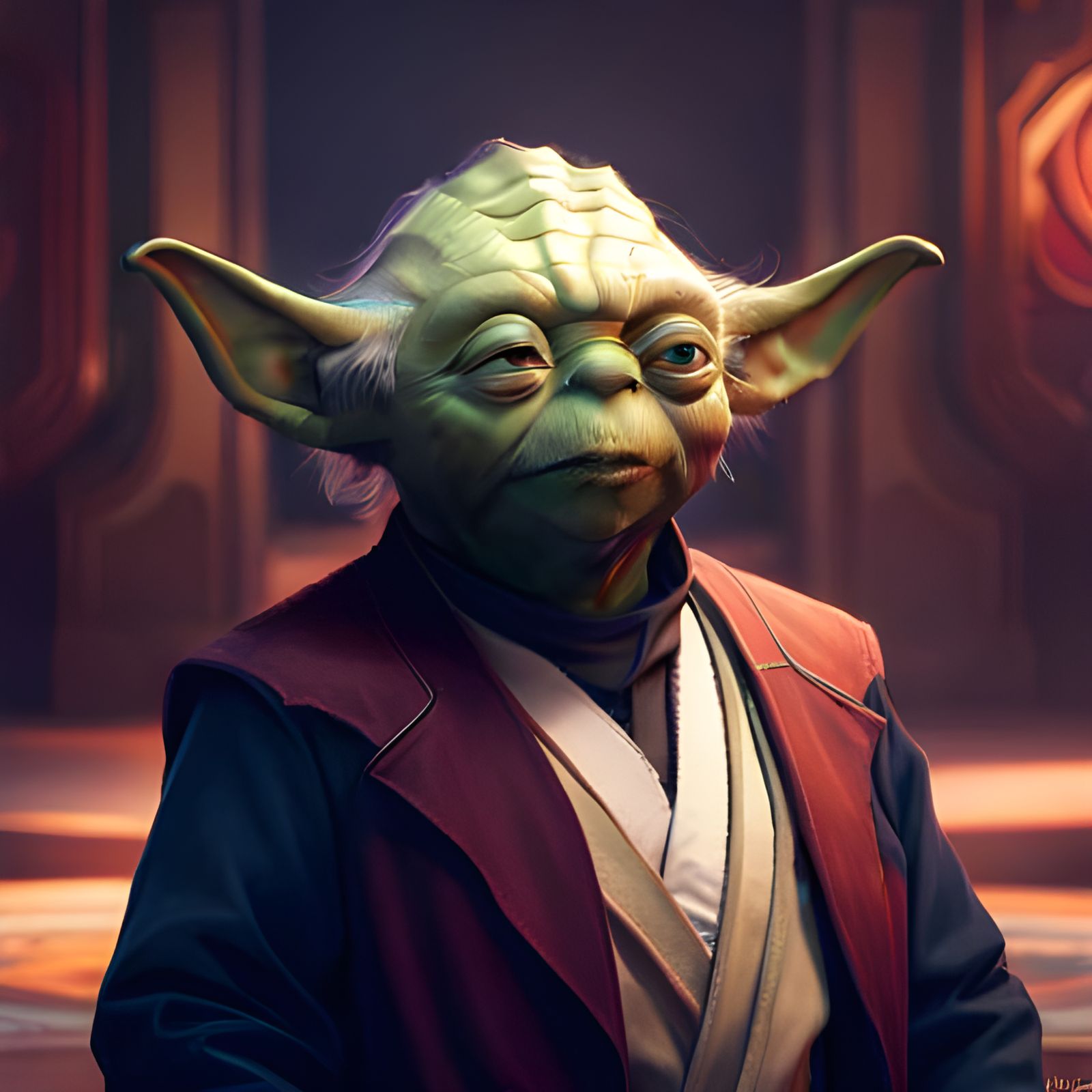 Yoda as Movie Director: Artgerm, WLOP Style