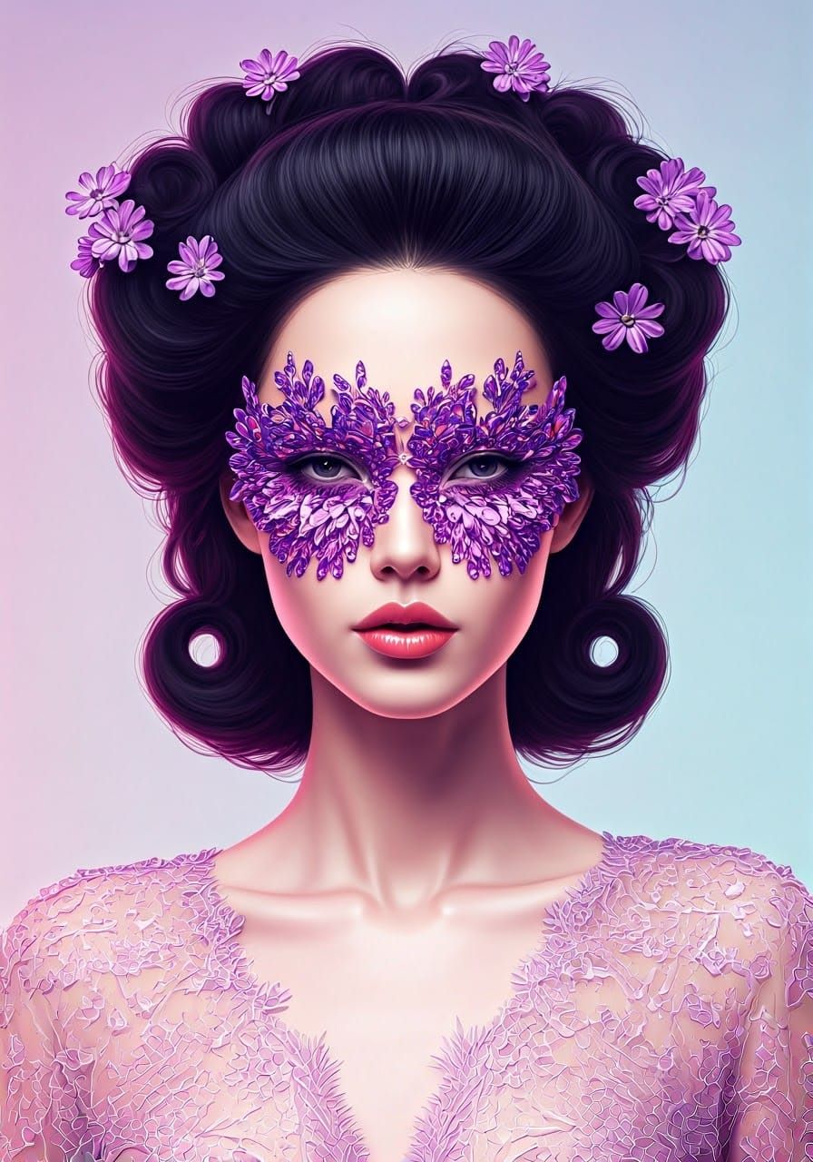 Ethereal Futuristic Goddess in Lavender Haze