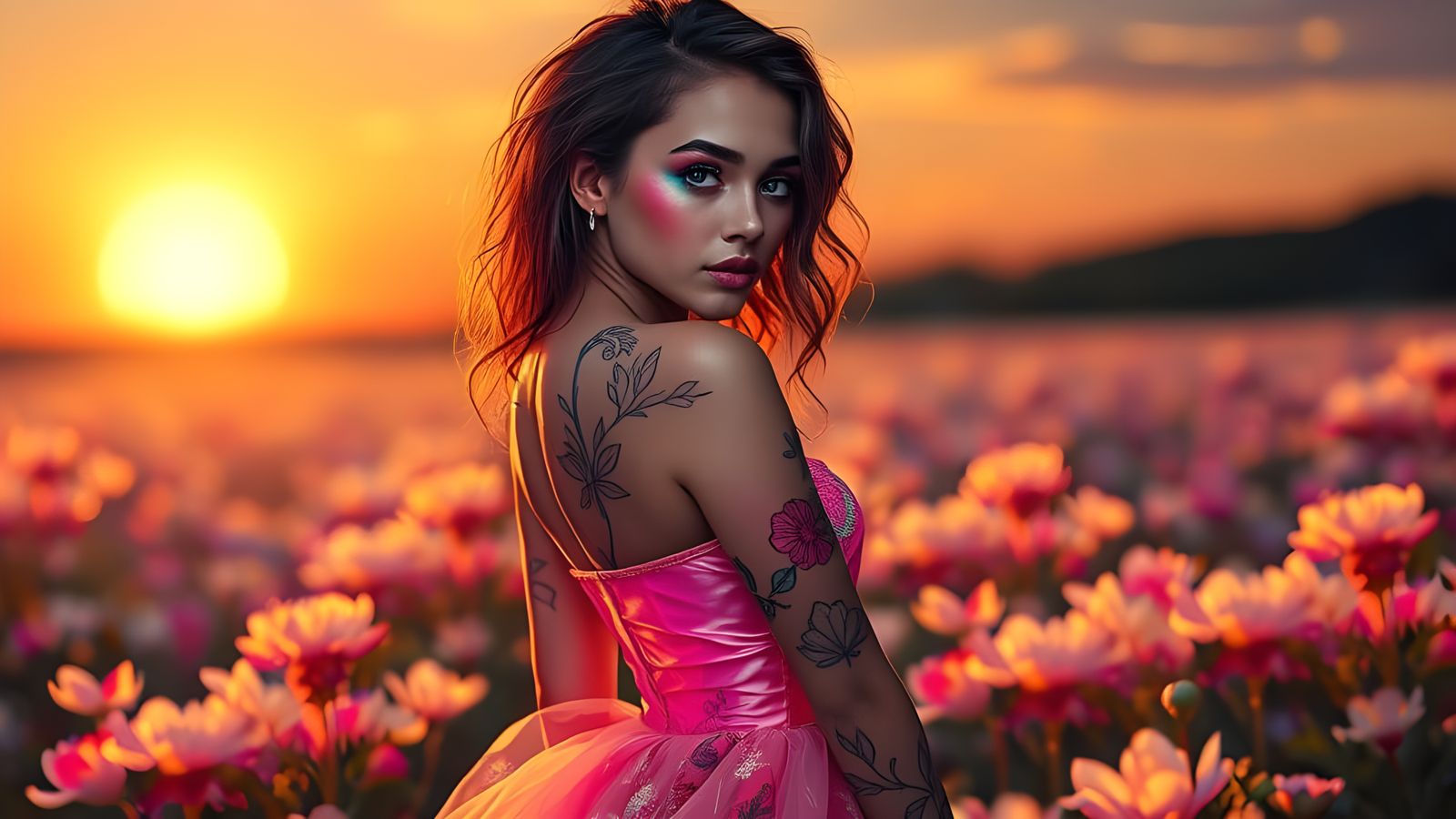 Stained Glass Woman in Botanical Surrealism