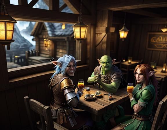 Goblins at a Tavern: 3D Fantasy Art