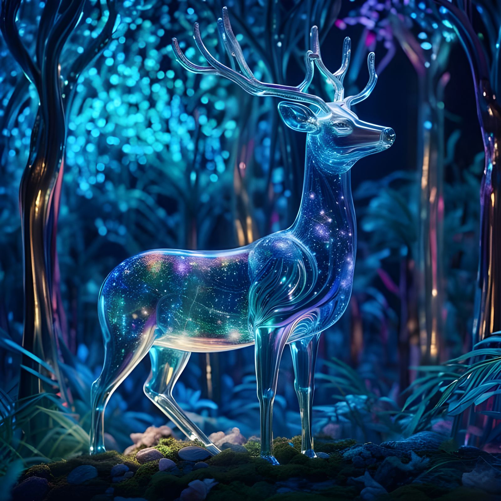 Blown Glass Deer Figurine