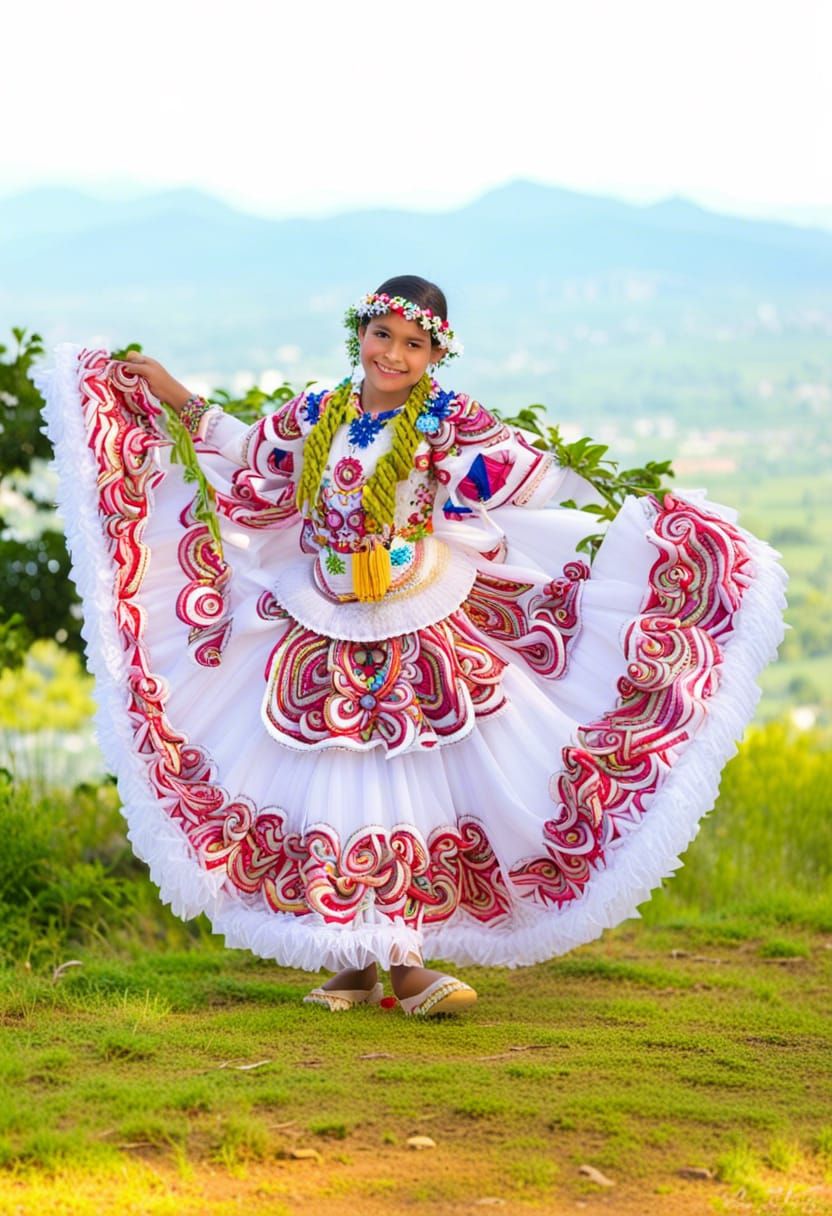 Traditional pollera gown