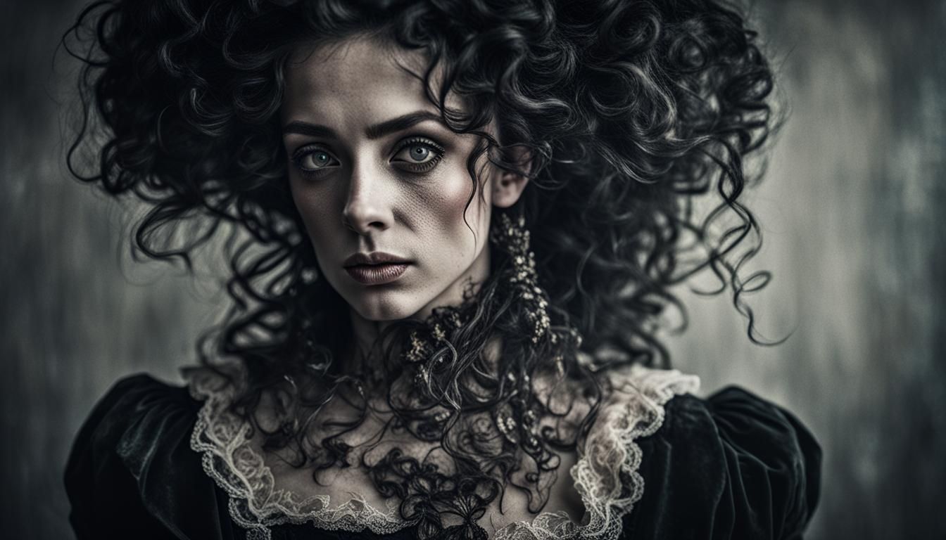 Rococo Lady Portrait in Velvet and Lace