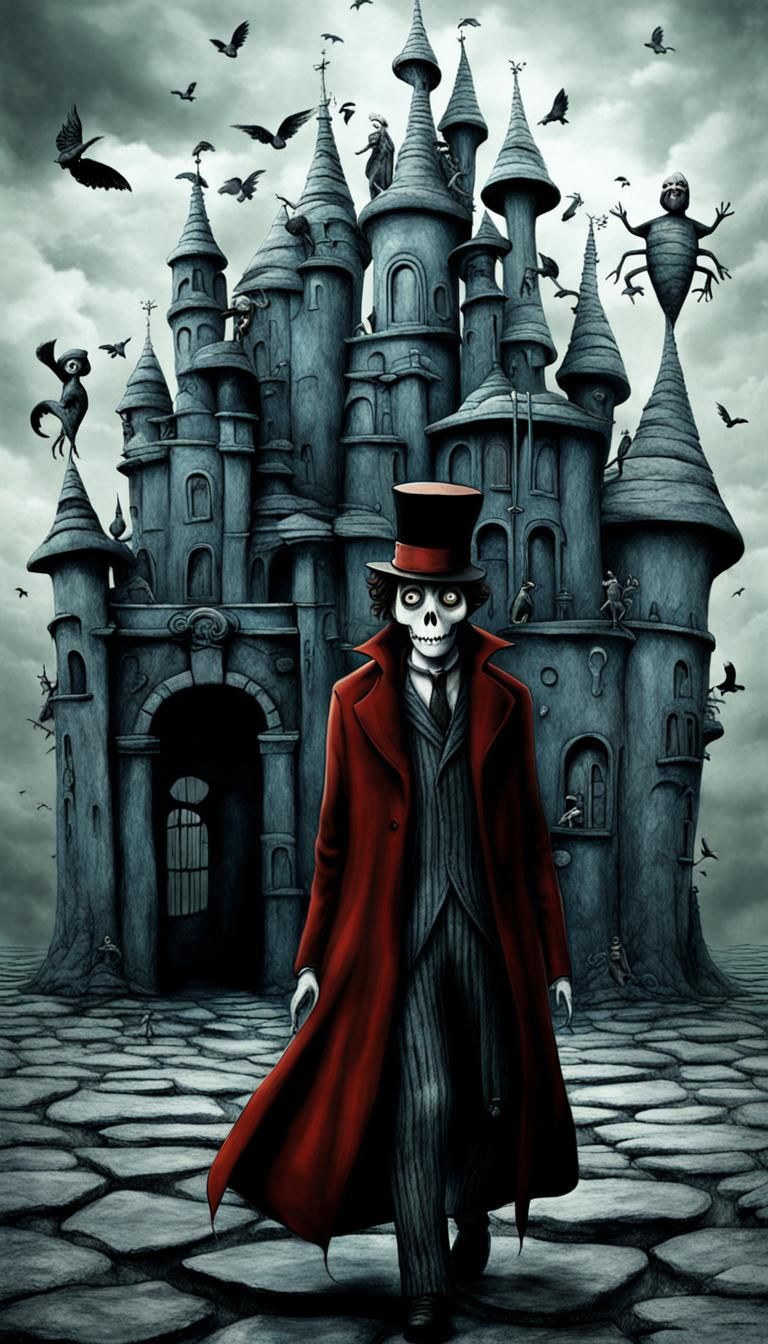 Tim Burton Style 3D Apotheosis with Symmetrical Design