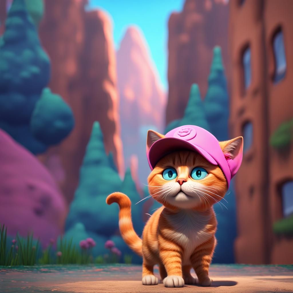 Tabby Cat Ready for Adventure as 3D Digital Art