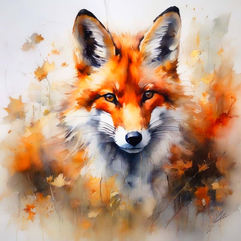 Fox Resting in Golden Autumn Light