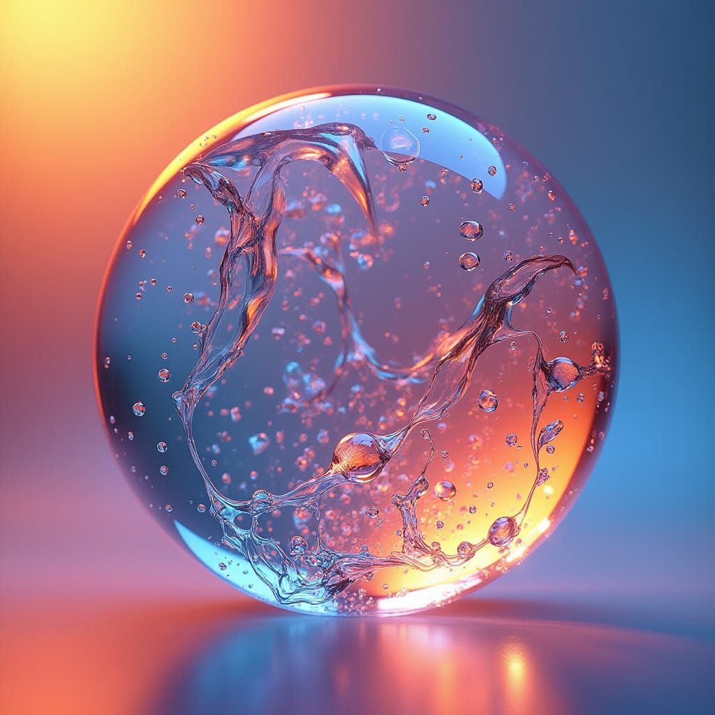 Radiant Glass Marble with Swirling Colors