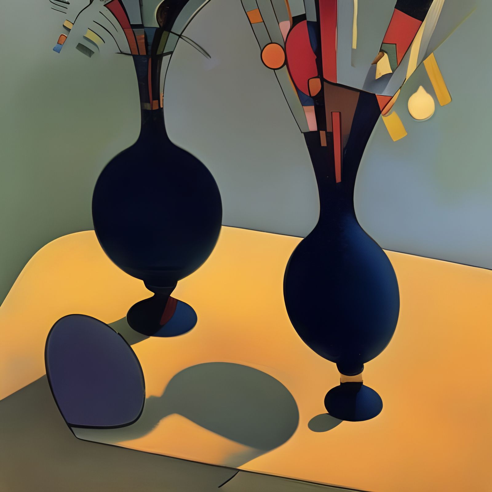 Vases in Kandinsky and Aivazovsky Styles